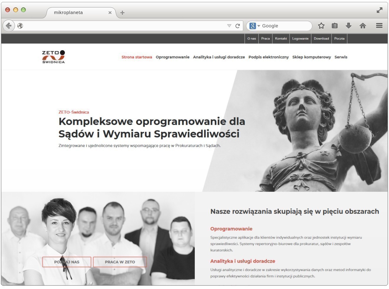 Strona internetowa dla firmy Zeto ze Świdnicy