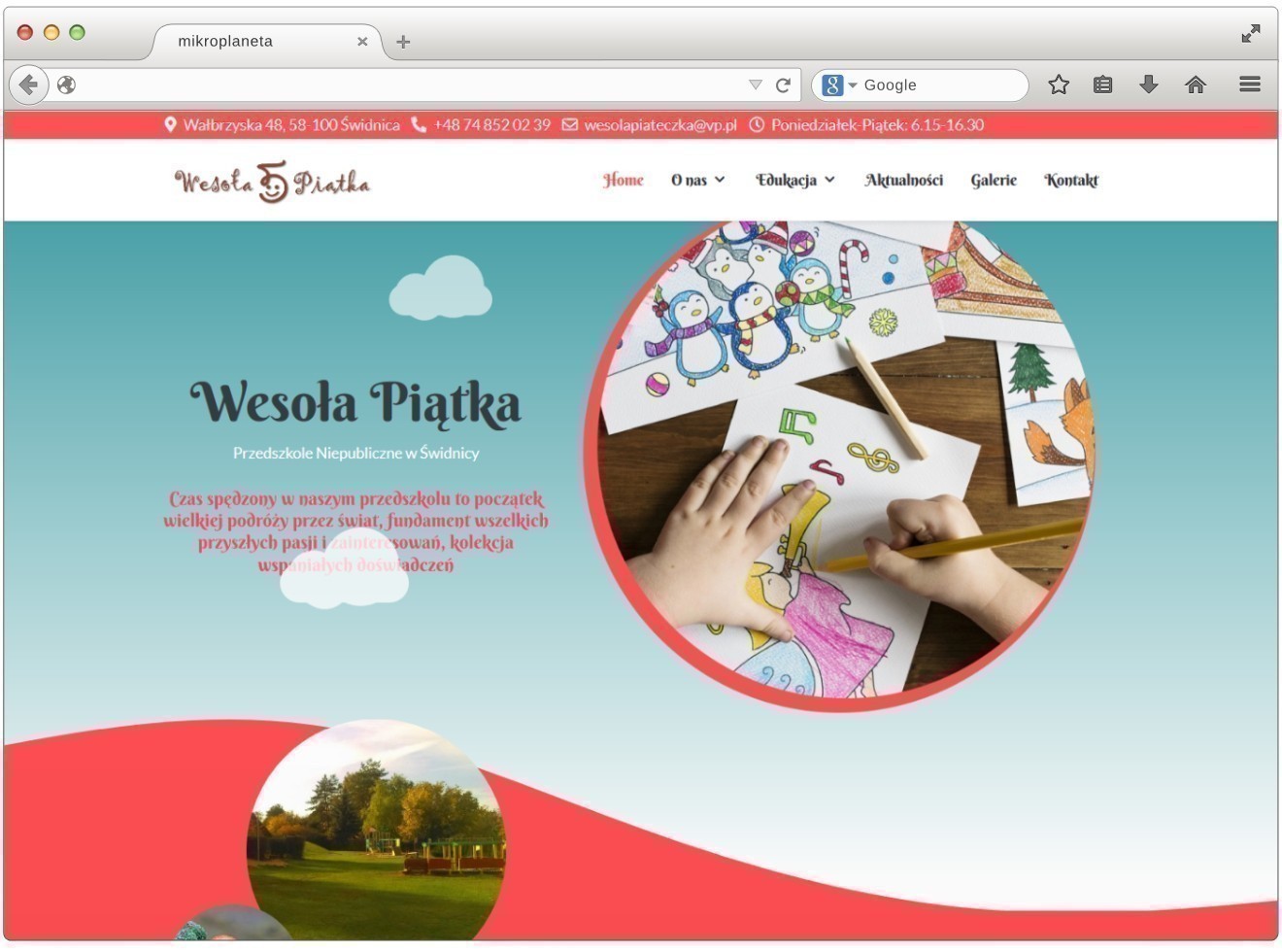 Strona internetowa przedszkola